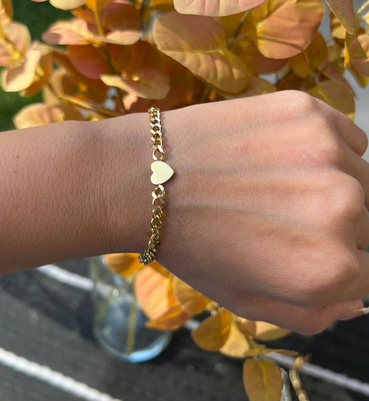 “Whole Heartedly” Gold Chain Bracelet Stainless Steel